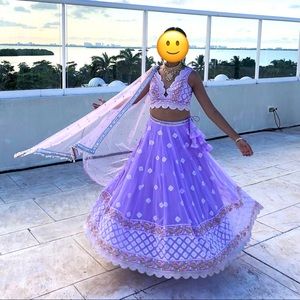 Gorgeous 3 Piece Lehenga Lengha in Purple Lavender